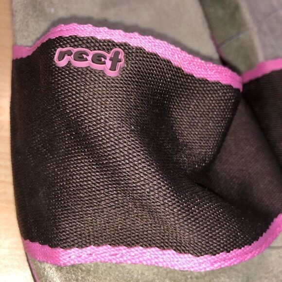 NWT REEF ELLAH SLIDES SLIP ON SANDALS BROWN & Pink - Picture 2 of 5